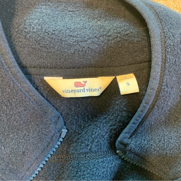 Vineyard Vines Navy Fleece Harbor Vest - Picture 3 of 3